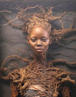 African Mother of Origins II (Digital Image on wood)
