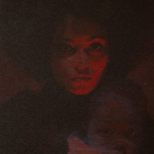 Woman and blue child